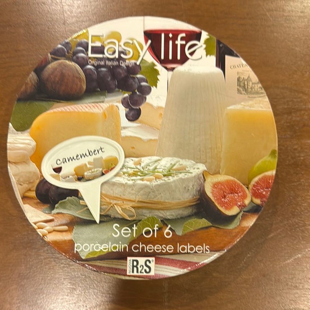 NIB Easy Life Porcelain Cheese Labels Set